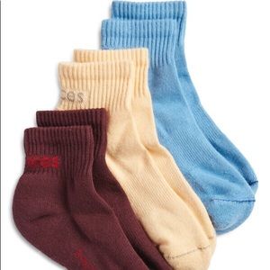 Outdoor Voices OV Rec Ankle Socks 3-Pack Shiraz/Blue/Buttermilk